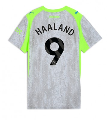 Lacne Ženy Futbalové dres Manchester City Erling Haaland #9 2025-26 Krátky Rukáv - Tretina